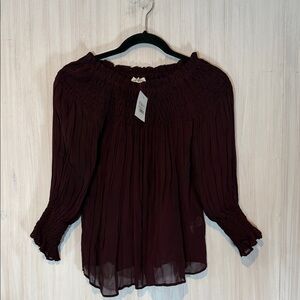 NWT LOVESHACKFANCY HAND SMOCKED ROMY TOP SHEER XS